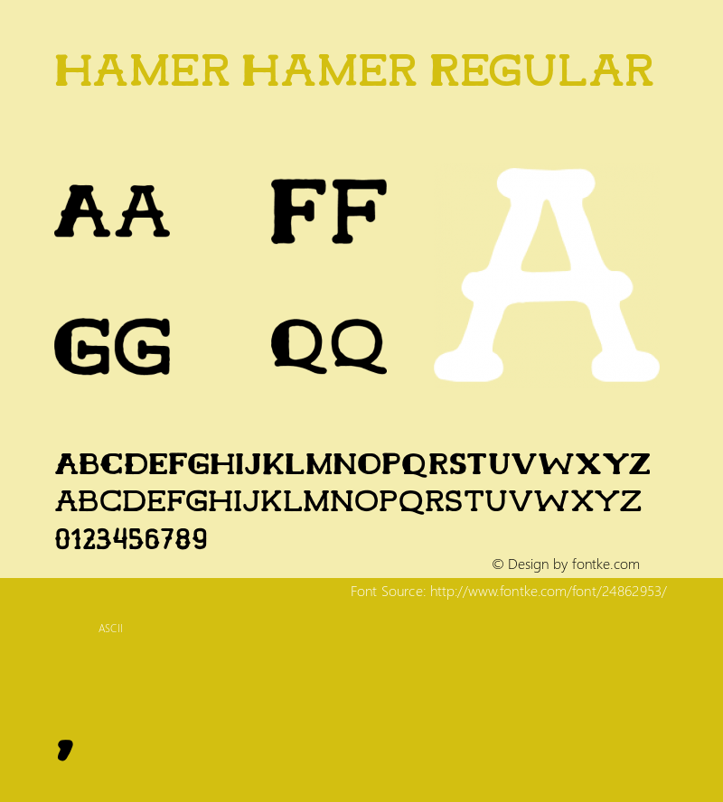 Hamer Regular  Font Sample