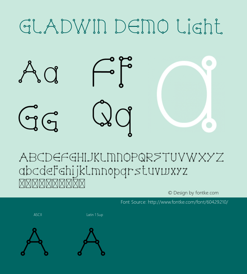 GLADWIN DEMO Light Version 1.002;Fontself Maker 3.1.2 Font Sample
