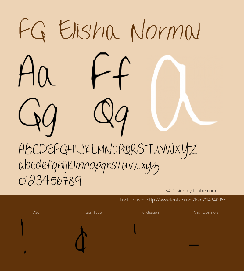 FG Elisha Normal Version 001.000 Font Sample