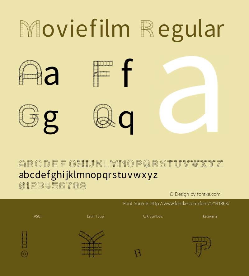 Moviefilm Regular Version 1.000;PS 1;hotconv 1.0.70;makeotf.lib2.5.58329 DEVELOPMENT Font Sample