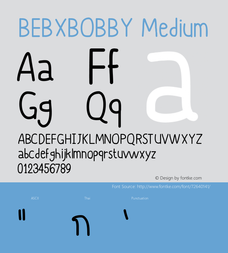 BEBXBOBBY Version 001.000 Font Sample