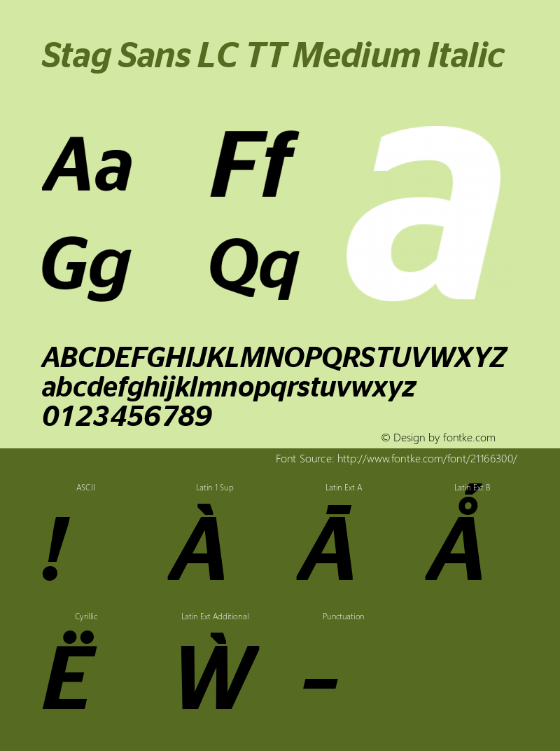 StagSansLCTTMedium Version 1.0 Font Sample