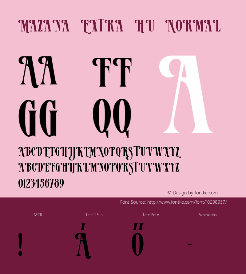 Mazana Extra Hu Normal 1.000 Font Sample