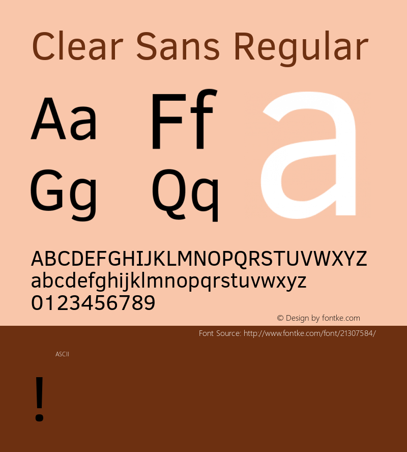 Clear Sans Regular  Font Sample