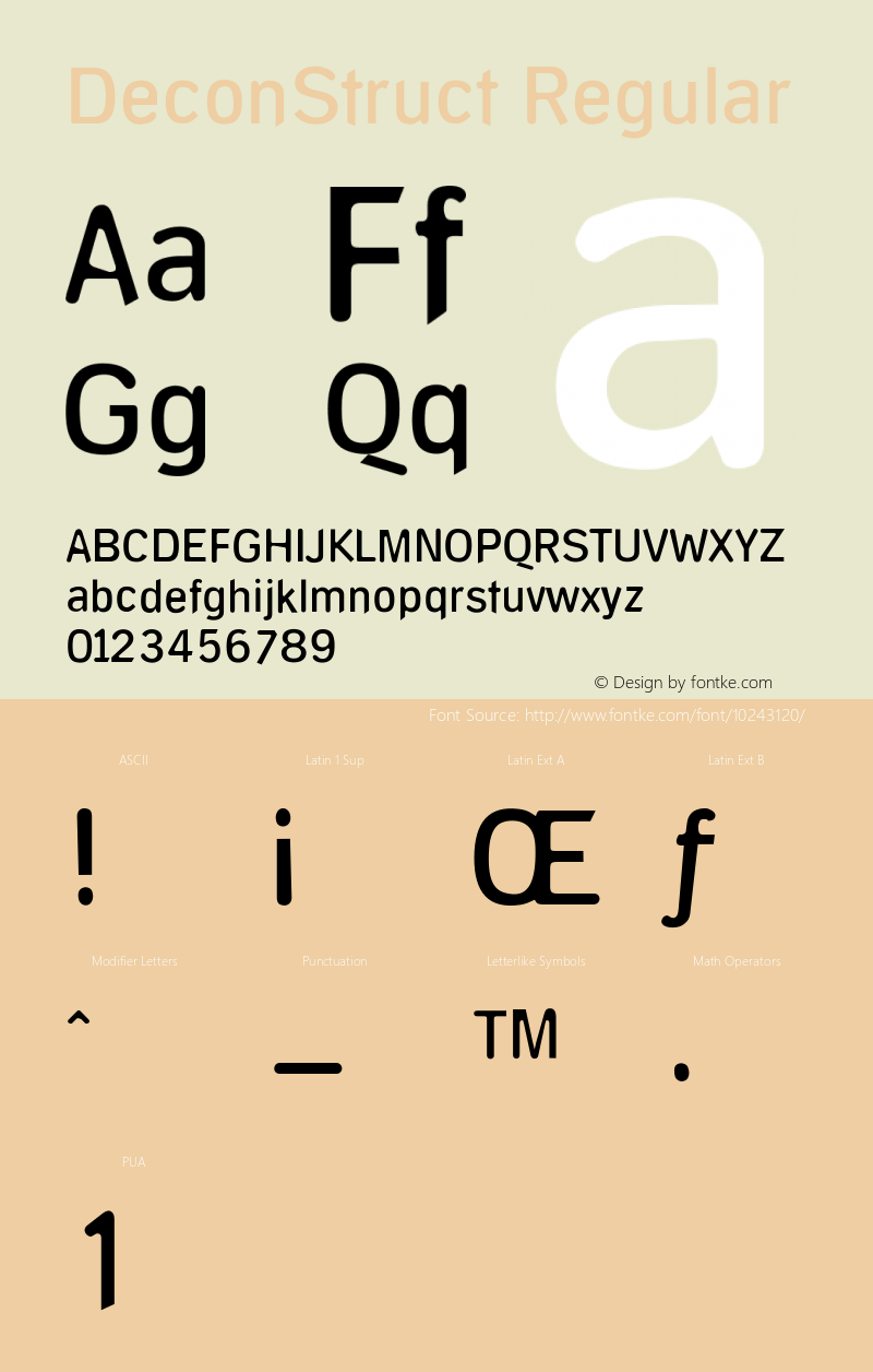 DeconStruct Regular 1.0 Font Sample