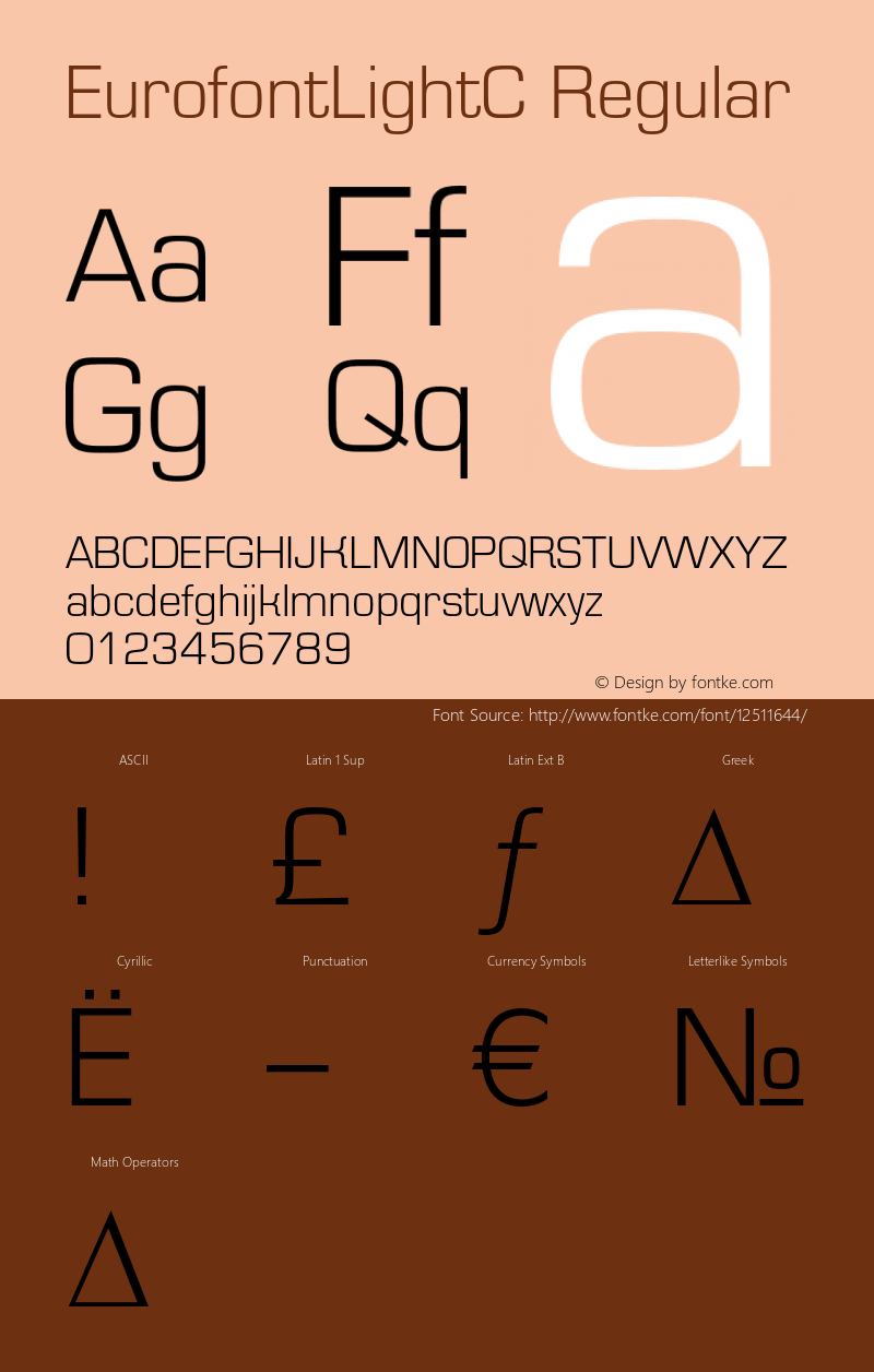 EurofontLightC Regular OTF 1.0;PS 001.000;Core 116;AOCW 1.0 161 Font Sample