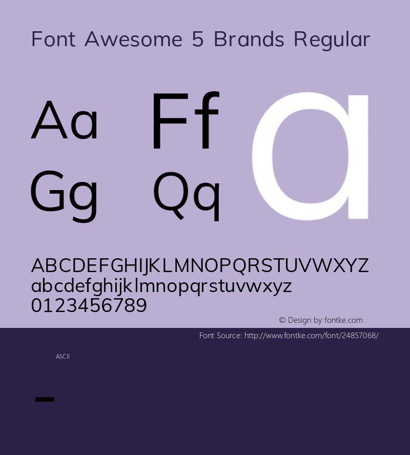 Font Awesome 5 Brands Regular Version 5.0 Font Sample