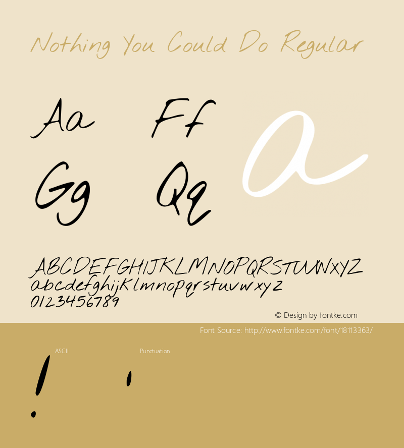 Nothing You Could Do Regular Version 1.0 Font Sample