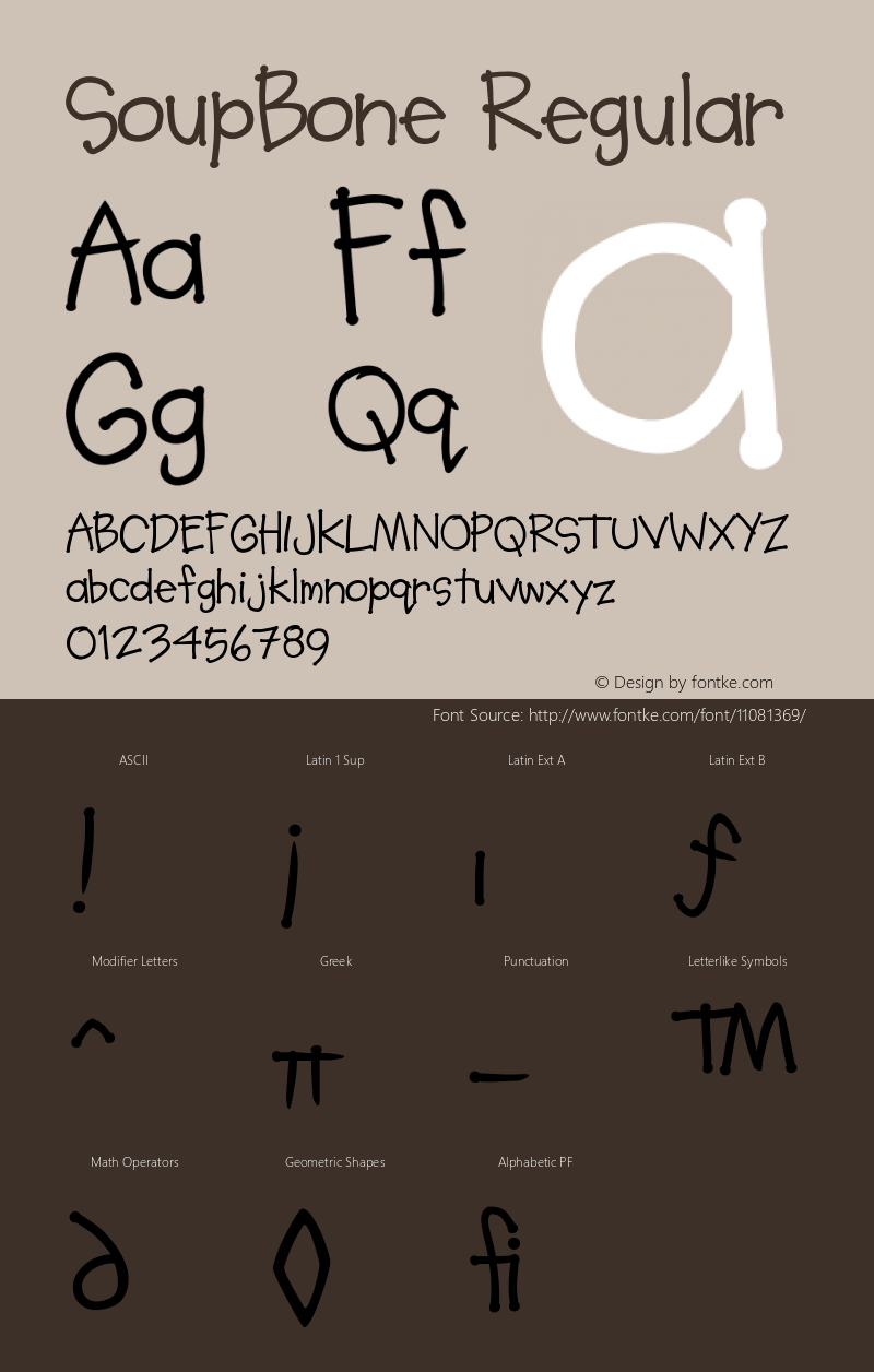 SoupBone Regular Version 001.000 Font Sample