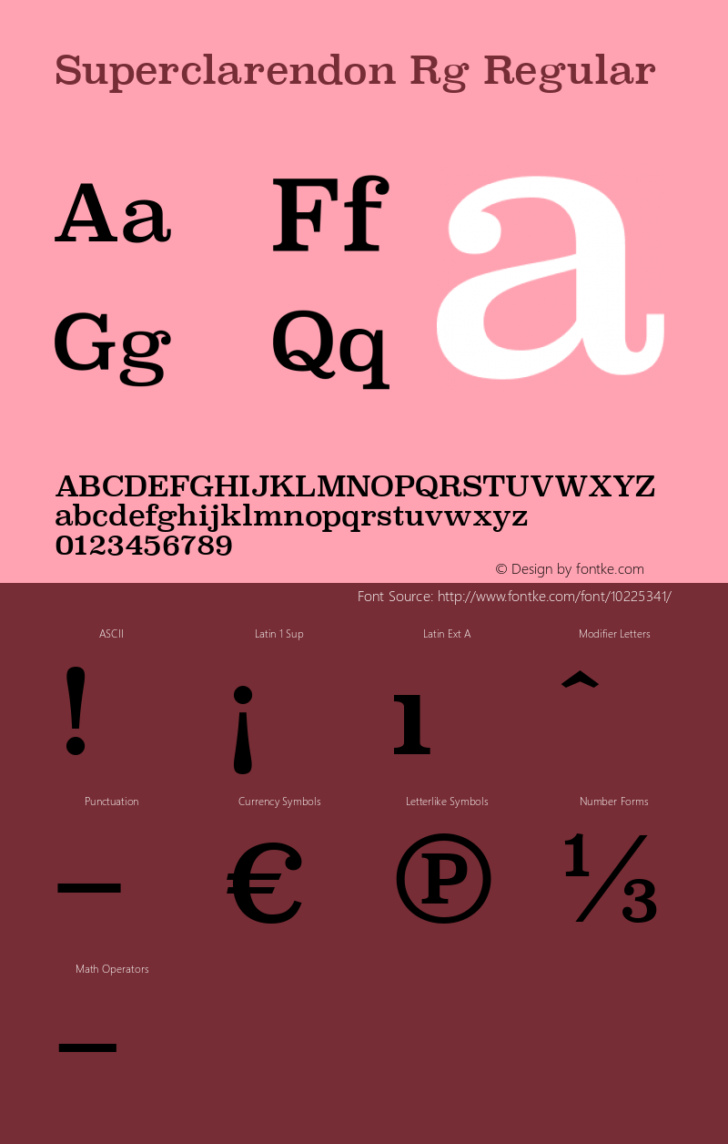 Superclarendon Rg Regular Version 001.000 Font Sample