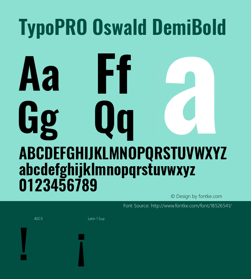 TypoPRO Oswald DemiBold 3.0; ttfautohint (v0.95) -l 8 -r 50 -G 200 -x 0 -w 