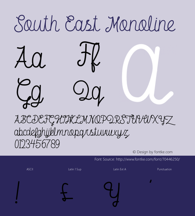 South East Monoline Version 1.002;Fontself Maker 3.3.0 Font Sample