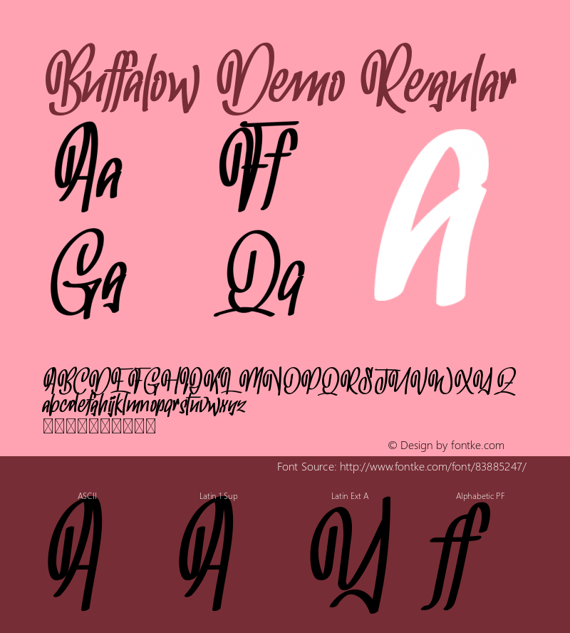 Buffalow Demo Version 1.003;Fontself Maker 3.5.1 Font Sample