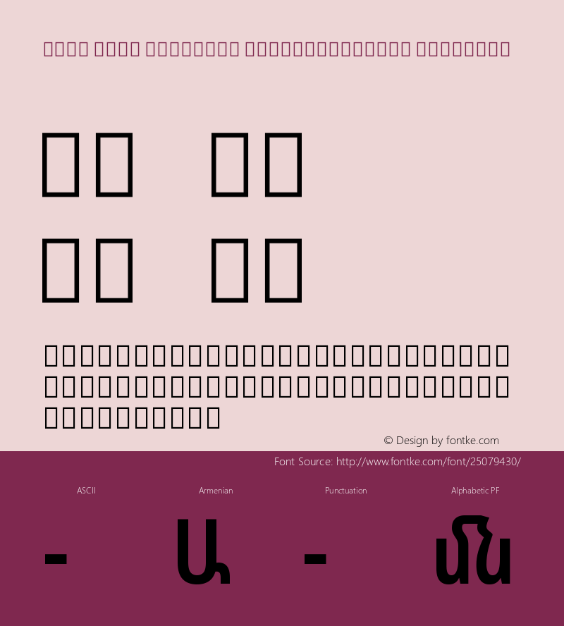 Noto Sans Armenian ExtraCondensed SemiBold Version 2.040 Font Sample