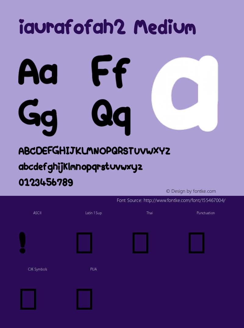 iaurafofah2 Version 001.000 Font Sample