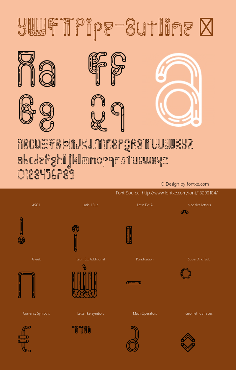 YWFTPipe-Outline ☞ Version 1.000;PS 001.000;hotconv 1.0.70;makeotf.lib2.5.58329;com.myfonts.easy.ywft.ywft-pipe.outline.wfkit2.version.4kSq Font Sample