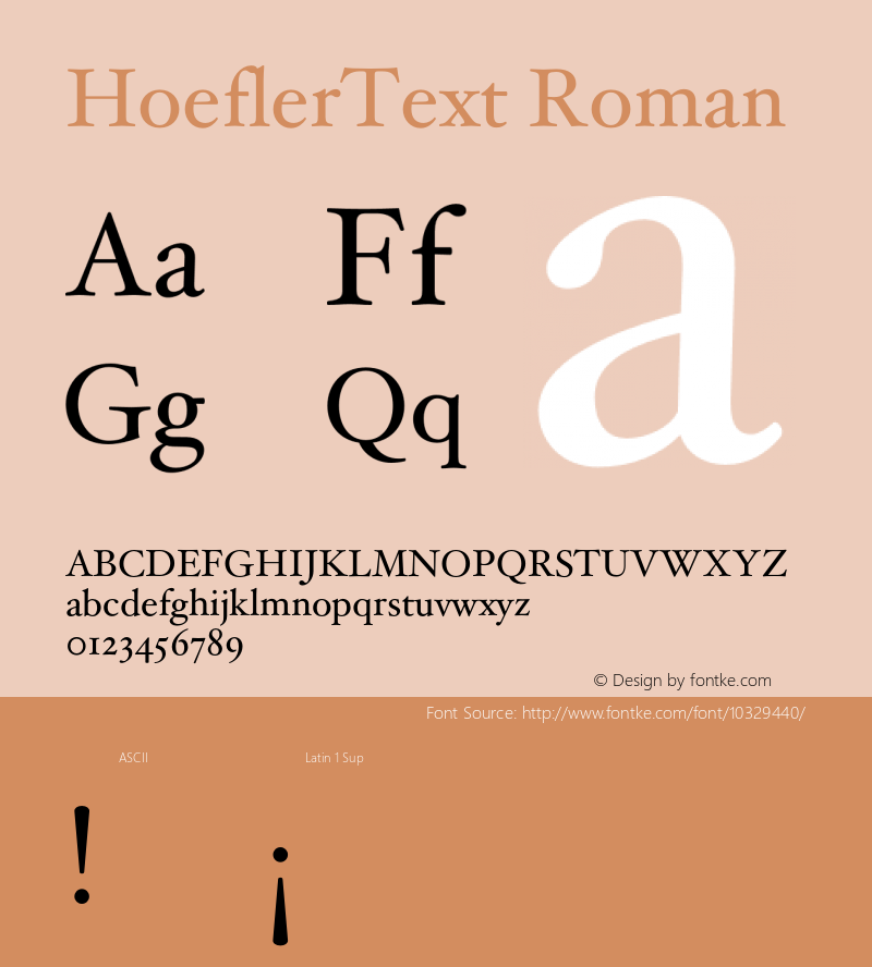 HoeflerText Roman 001.000 Font Sample