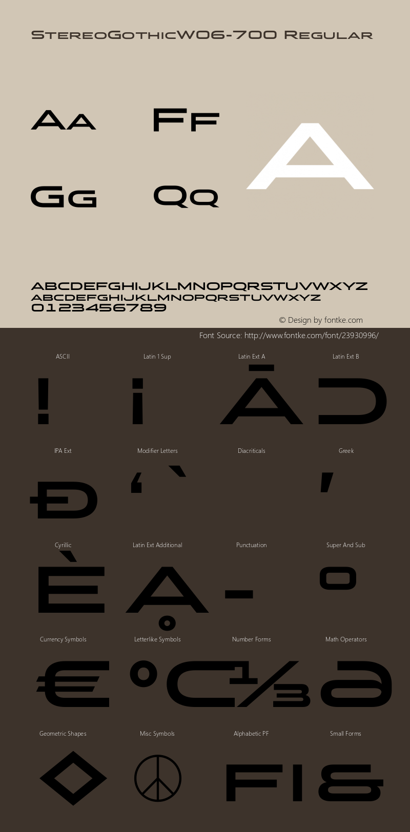 Stereo Gothic W06 700 Version 1.10 Font Sample