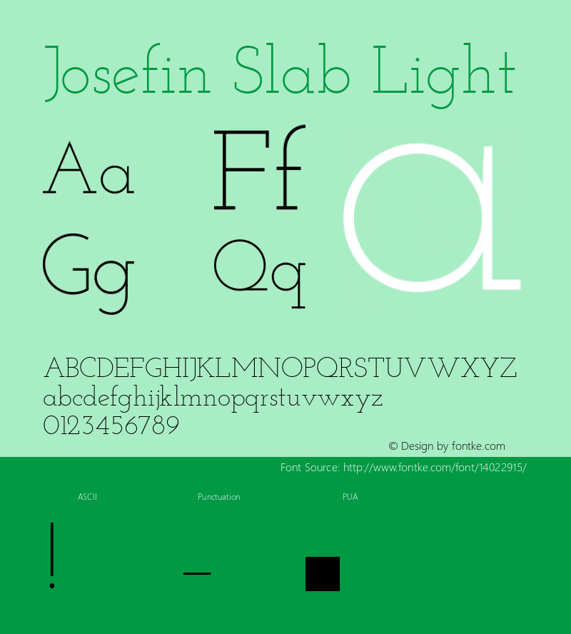 Josefin Slab Light Version 1.0 Font Sample