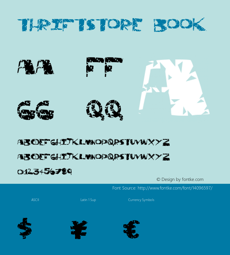 ThriftStore Book Version 1.00 December 7, 201 Font Sample