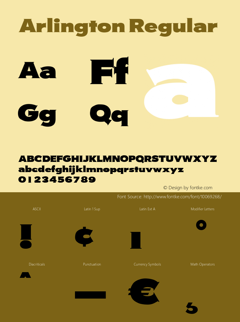 Arlington Regular Brendel            :29.11.1994 Font Sample