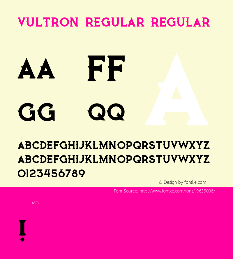 Vultron Regular Version 1.000 Font Sample