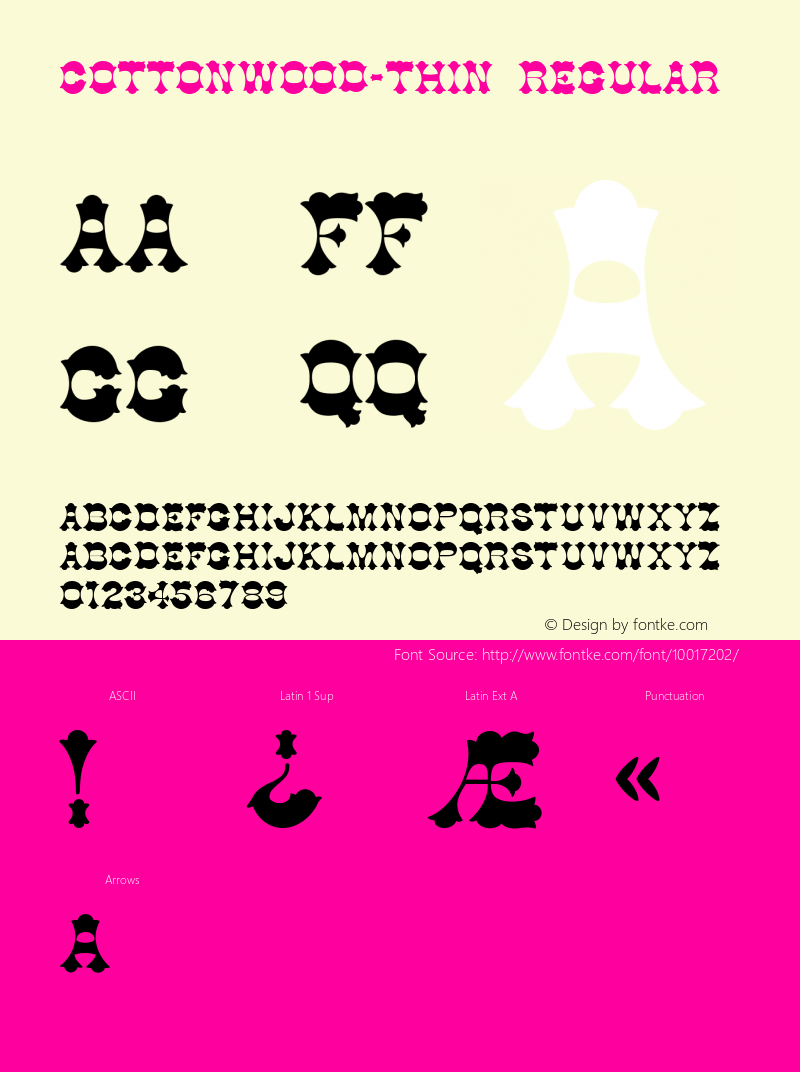 Cottonwood-Thin Regular Converted from c:\windows\system\CTNWOOD.TF1 by ALLTYPE Font Sample