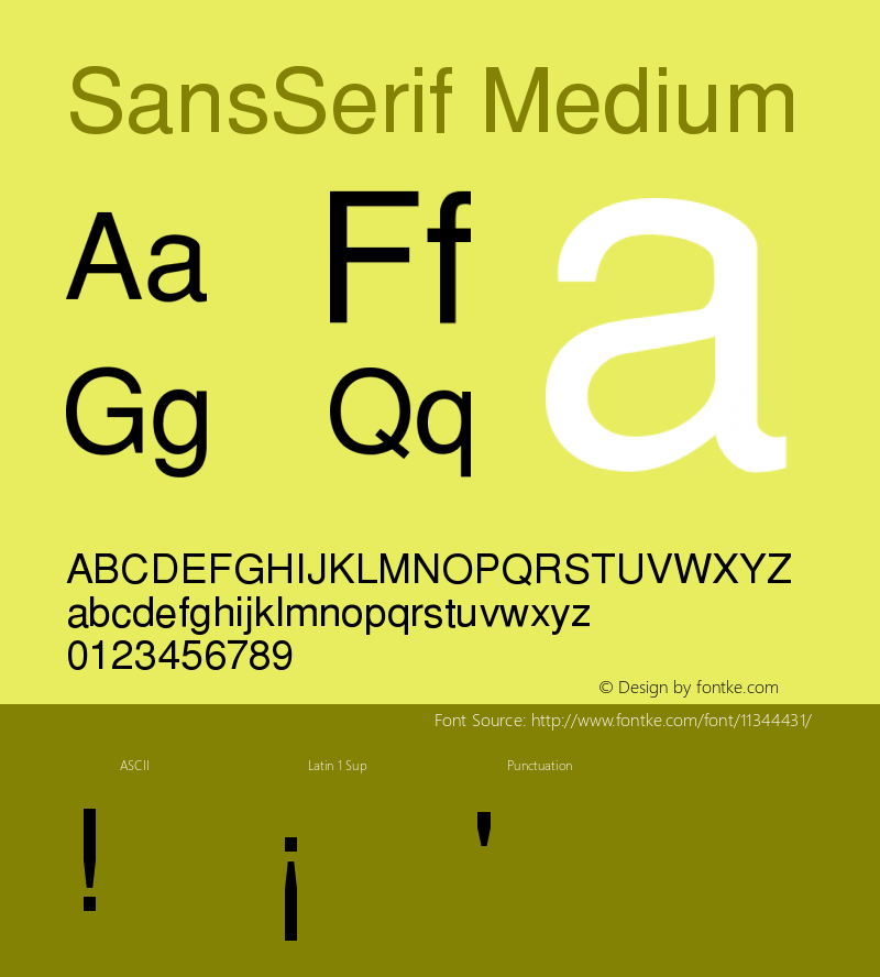 SansSerif Medium Version 001.000 Font Sample