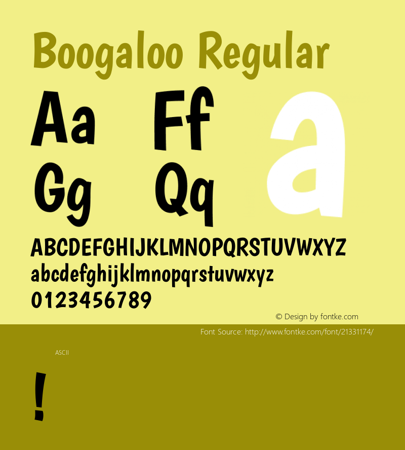 Boogaloo Version 1.0 Font Sample