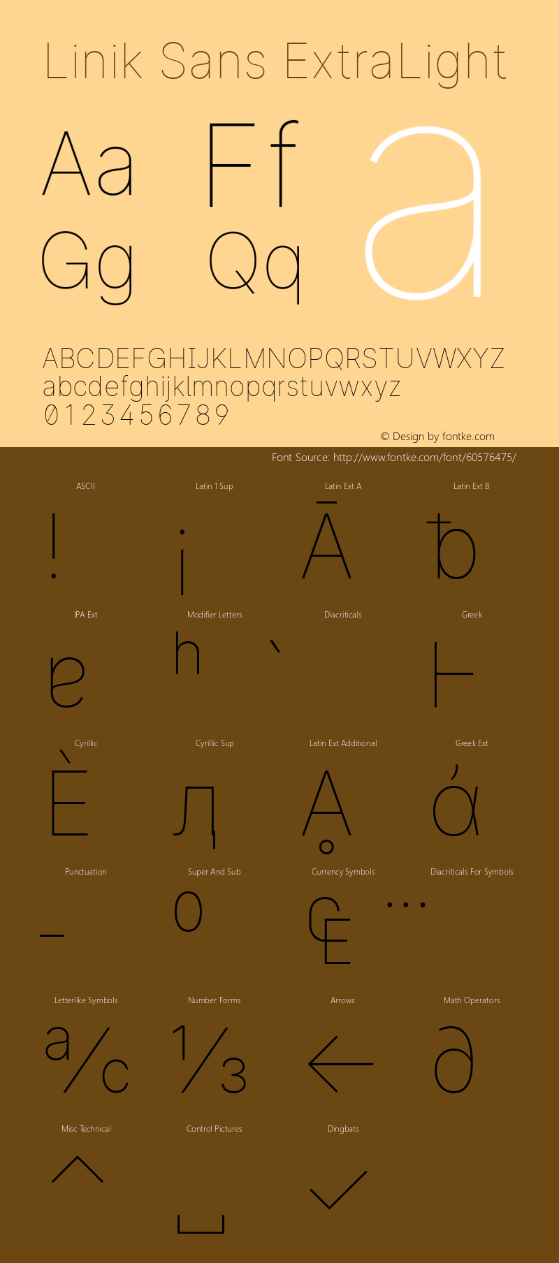 Linik Sans ExtraLight Version 2.006;April 7, 2020;FontCreator 12.0.0.2522 64-bit; ttfautohint (v1.8.3) Font Sample