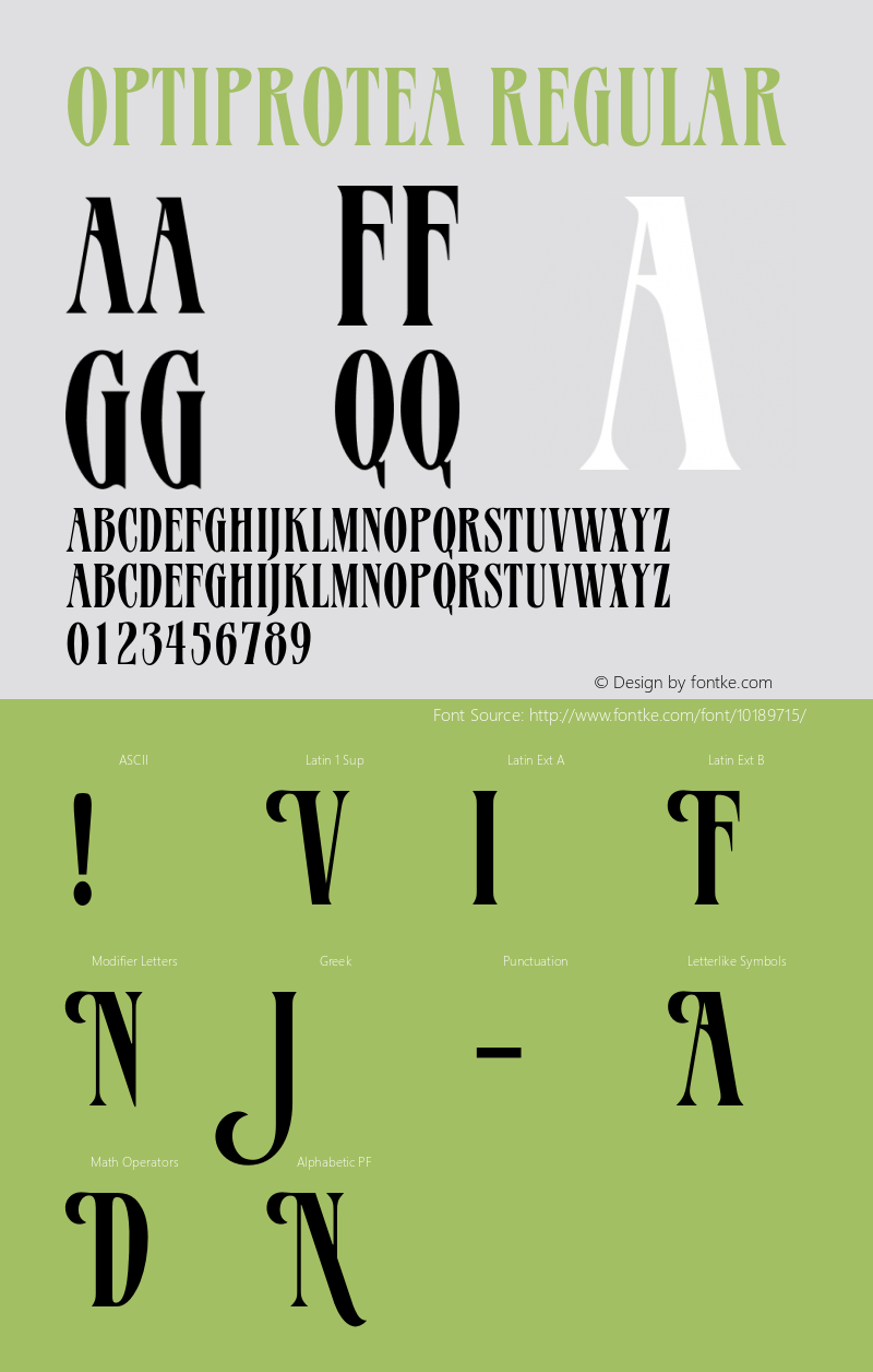 OPTIProtea Regular 001.000 Font Sample