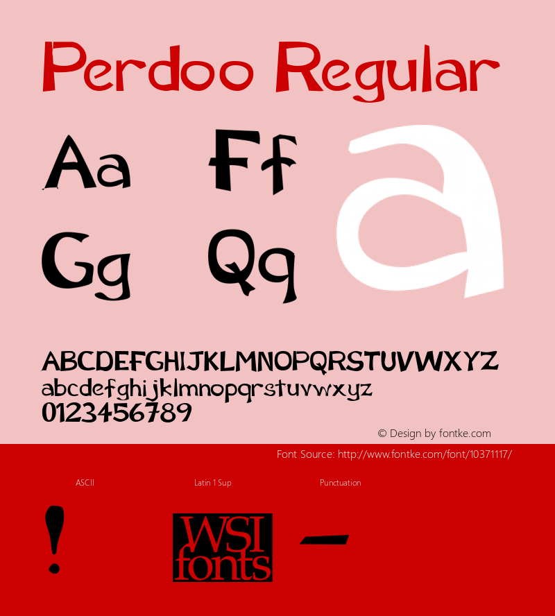 Perdoo Regular Macromedia Fontographer 4.1 7/1/96 Font Sample