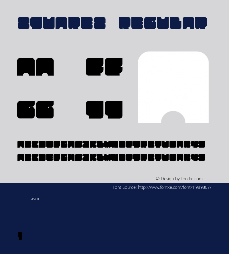 Squares Regular Version 1.0 Font Sample