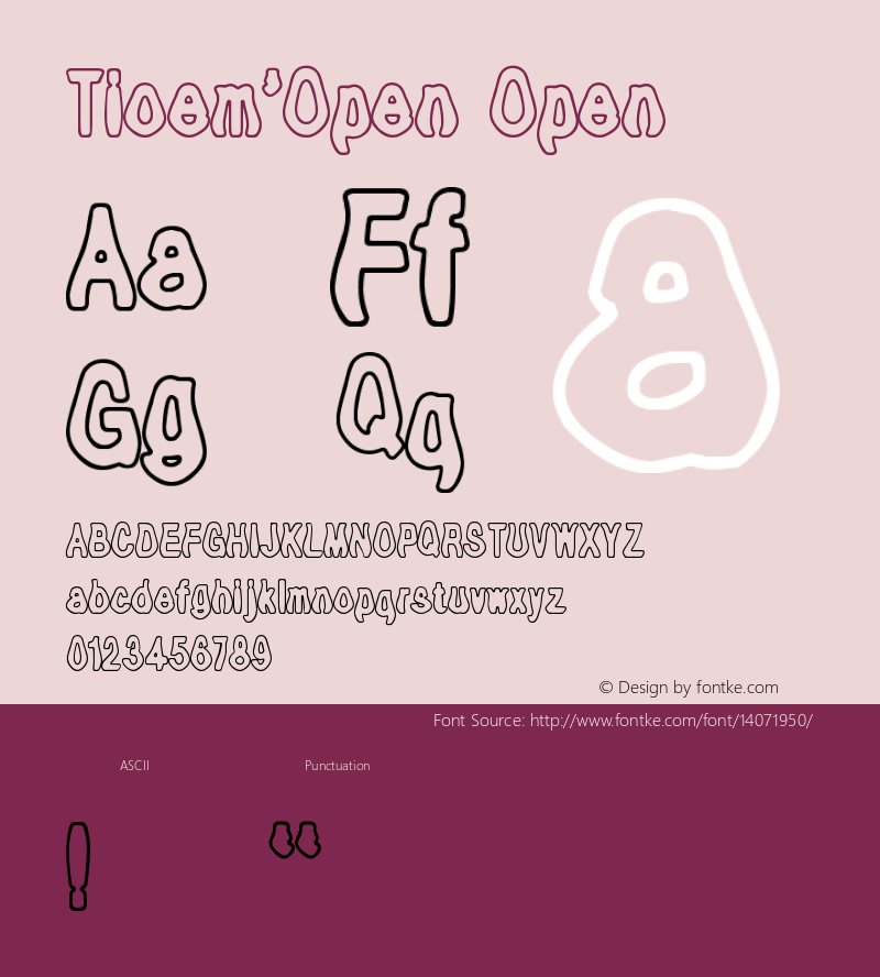 Tioem-Open Open Version 1.00 January 22, 200 Font Sample