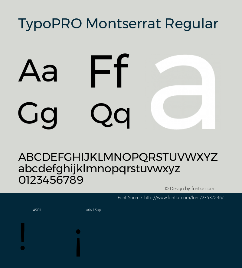 TypoPRO Montserrat Regular Version 6.001 Font Sample