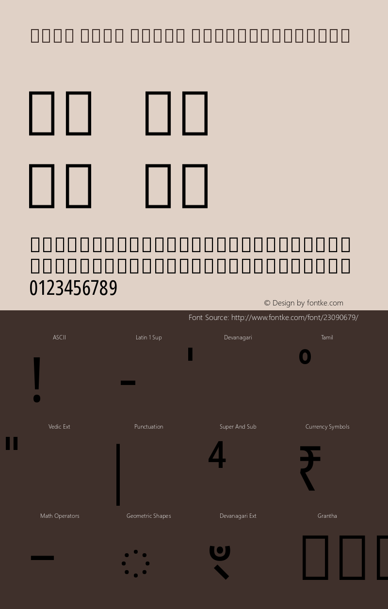 Noto Sans Tamil ExtraCondensed Version 1.901 Font Sample