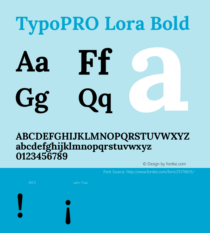 TypoPRO Lora Bold Version 2.102 Font Sample