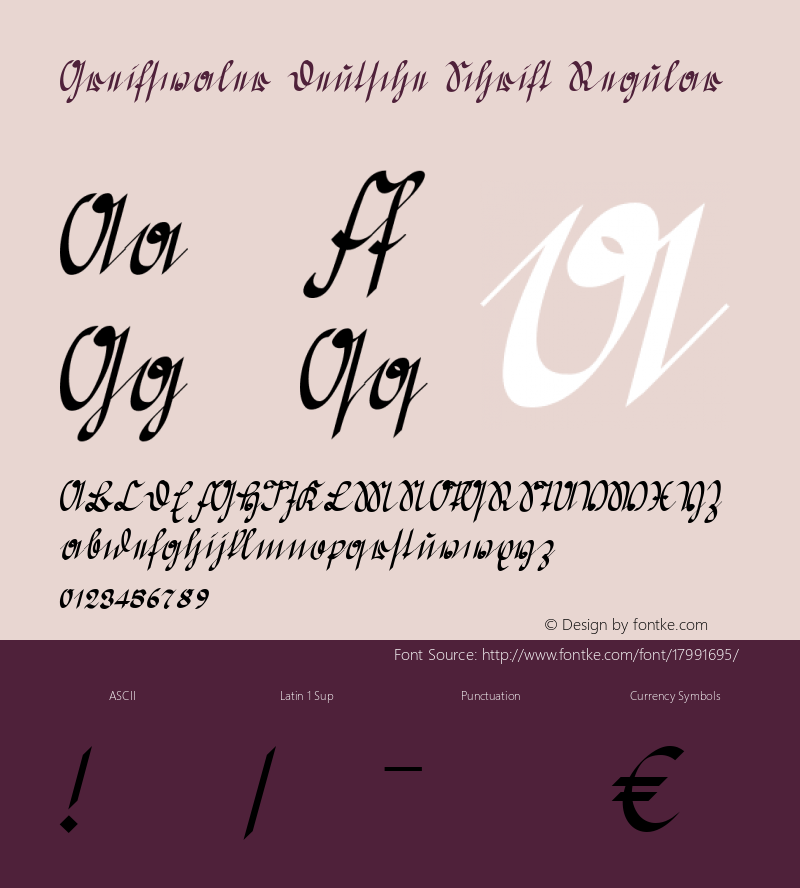 Greifswaler Deutsche Schrift Regular Version 0.000 2009 initial release Font Sample