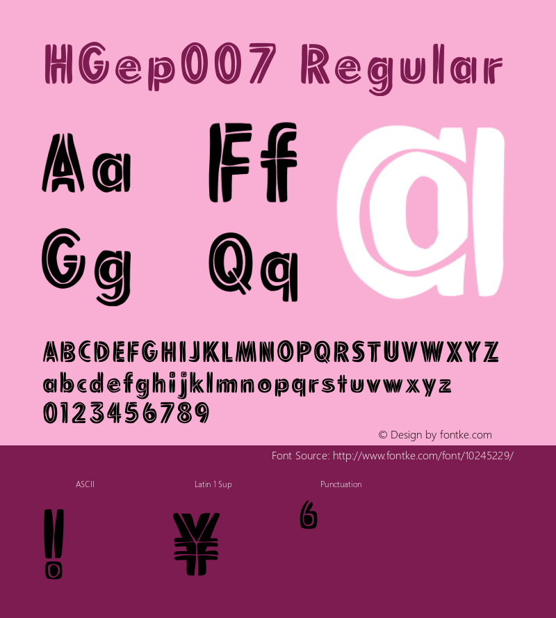 HGep007 Regular Version 3.00 Font Sample