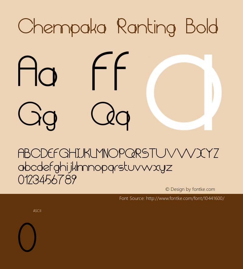 Chempaka Ranting Bold Version 001.000 Font Sample