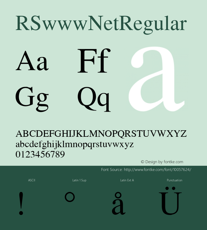 RSwwwNet Regular Converted from i:\truetype\BL10___W.TF1 by ALLTYPE Font Sample