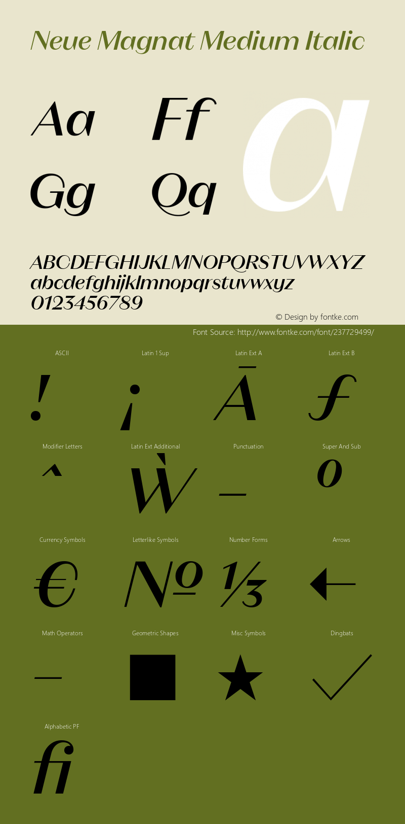 Neue Magnat Medium Italic Version 1.000图片样张