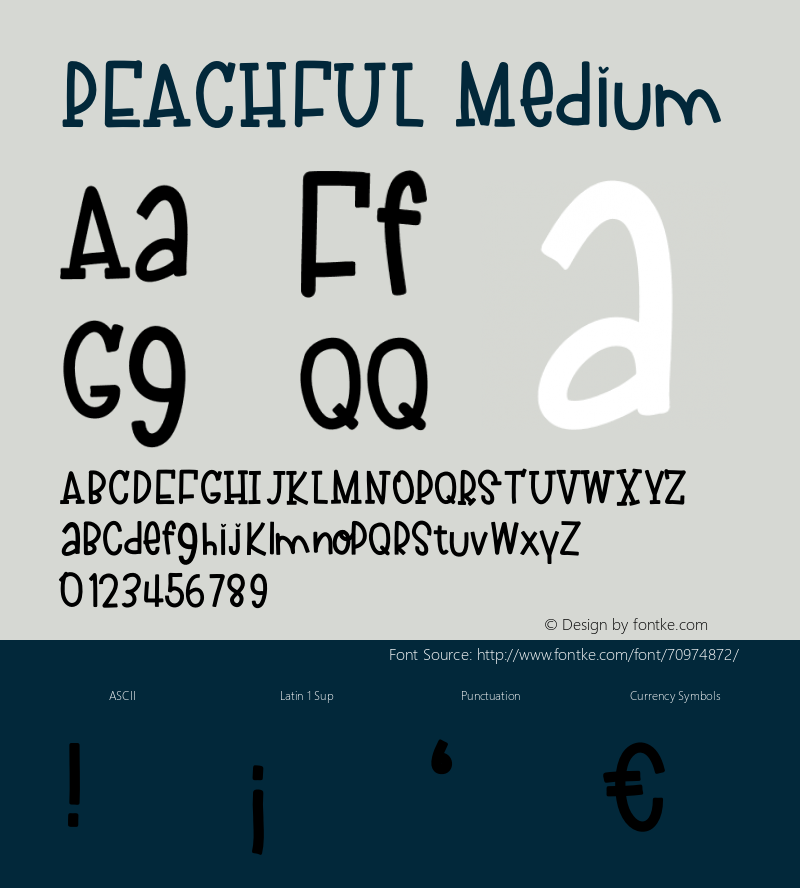 PEACHFUL Version 001.000 Font Sample