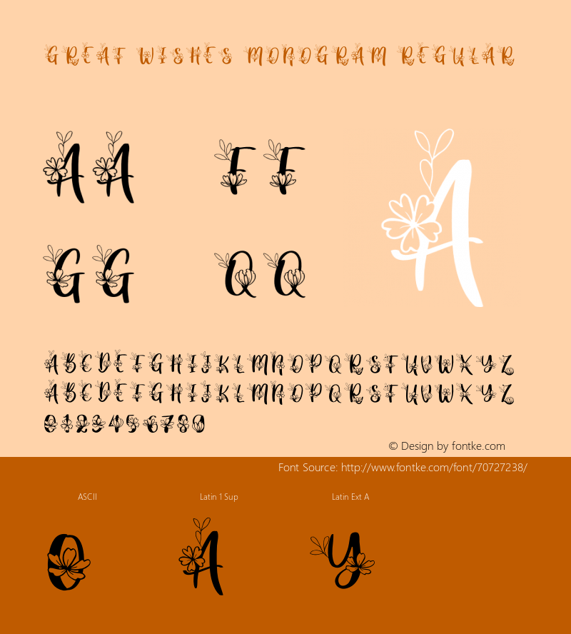 Great Wishes Monogram Version 1.00;June 21, 2020;FontCreator 12.0.0.2567 32-bit Font Sample