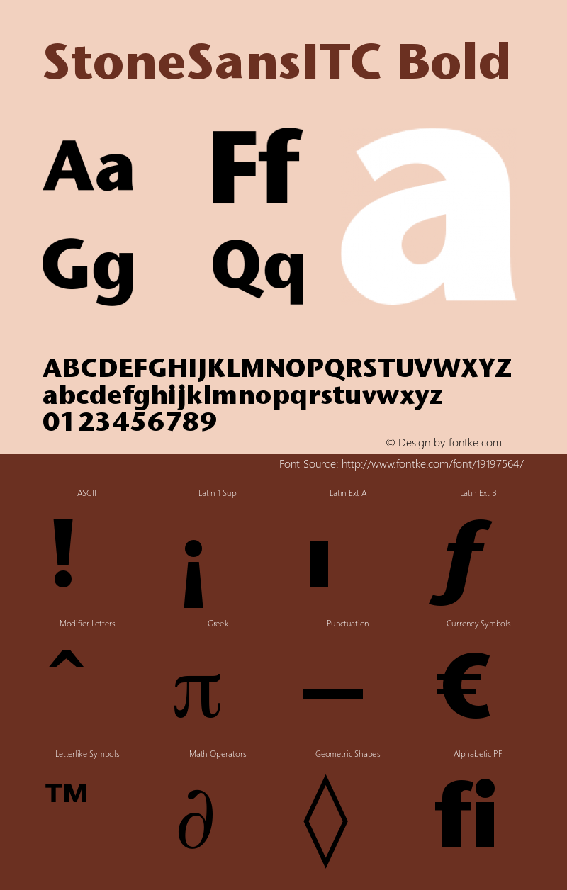 Stone Sans ITC Bold Version 005.000 Font Sample