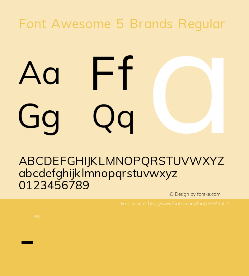 Font Awesome 5 Brands Regular 5.6 (build: 1544634219) Font Sample