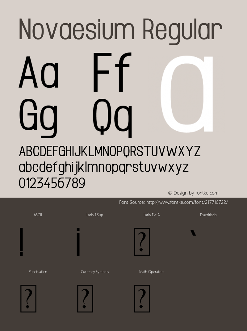 Novaesium Version 1.00;December 29, 2021;FontCreator 13.0.0.2683 32-bit图片样张