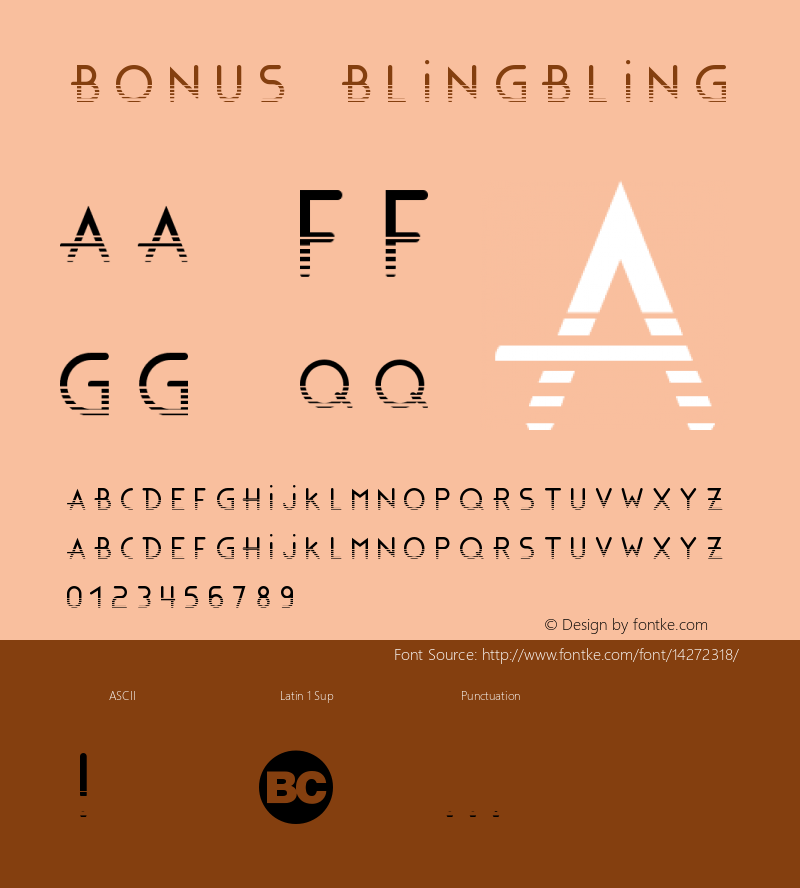 Bonus BlingBling Version 1.0 Font Sample