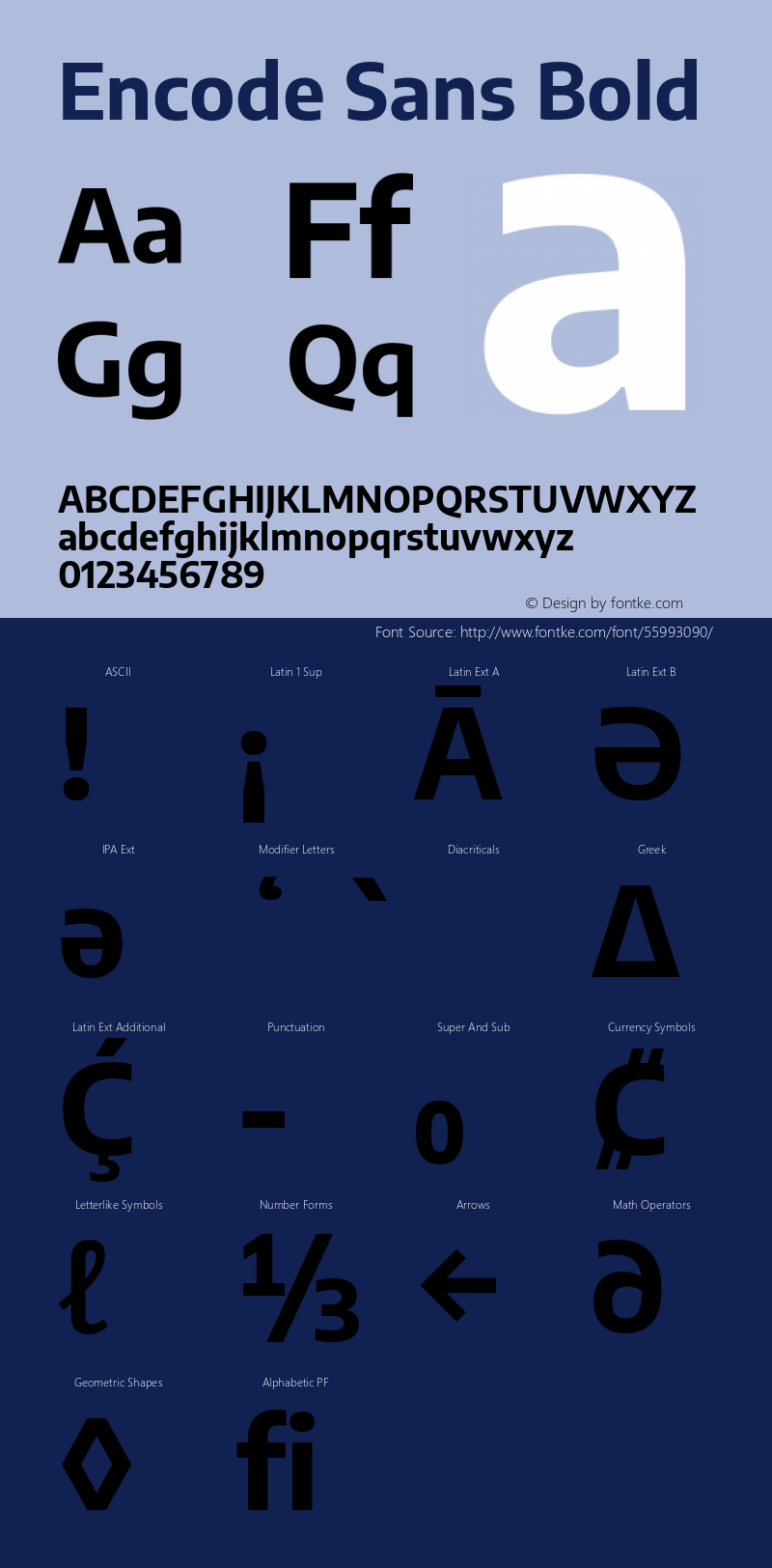 Encode Sans Bold Version 2.000 Font Sample