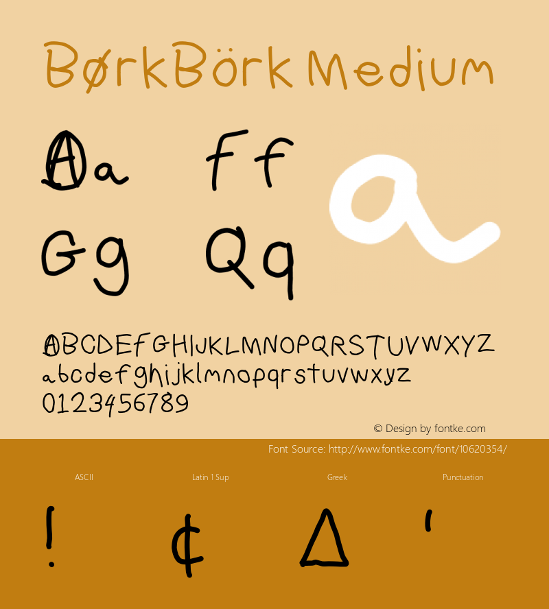 BørkBörk Medium Version 1.0 Font Sample